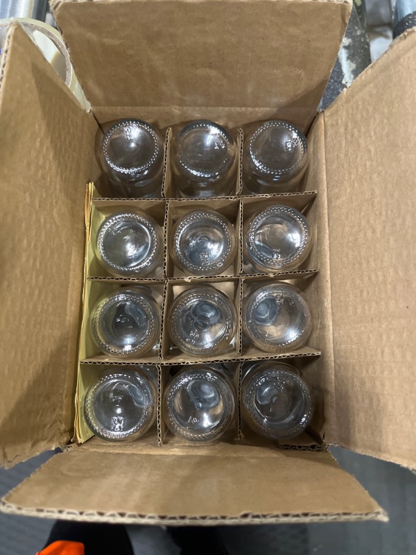 Photo 2 of 12, 2 oz Small Clear Glass Bottles (60ml) with Lids & 3 Stainless Steel Funnels - Boston Round Sample Bottles for Potion, Juice, Ginger Shots, Oils, Whiskey, Liquids - Mini Travel Bottles, NO Leakage