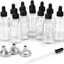 Photo 1 of 12 Pack, 2 oz Glass Dropper Bottle with 3 Stainless Steel Funnels & 1 Long Glass Dropper - 60ml Amber Glass Tincture Bottles with Eye Droppers for Essential Oils, Liquids - Leakproof Travel Bottles