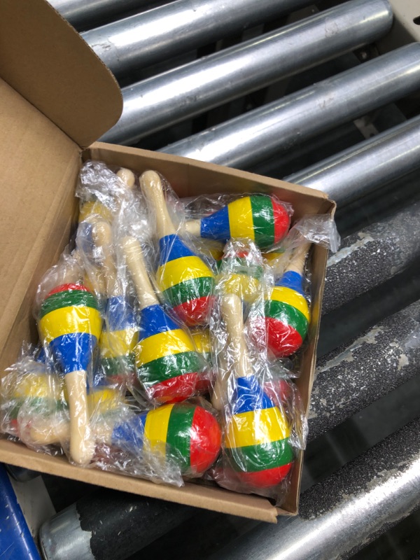 Photo 3 of 20 Pcs 4.72 Inch Maracas Wooden Rumba Shaker Hand Percussion Rattles Mexican Fiesta Maracas for Adult Kid Professional Painted Musical Instrument with Salsa Rhythm for Party Favor Game, Colorful