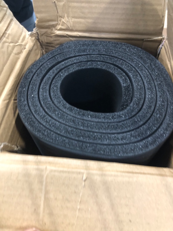 Photo 1 of Amazon Basics Extra Thick Exercise Yoga Gym Floor Mat with Carrying Strap - 74 x 24 x .5 Inches, Black & High-Density Round Foam Roller for Exercise and Recovery - 36 Inch, Black