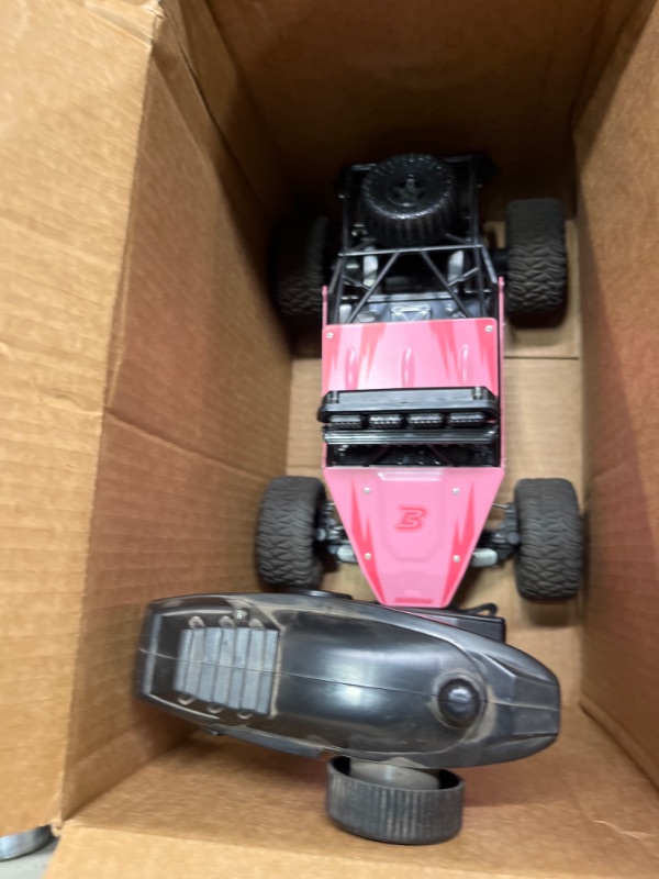 Photo 1 of BEZGAR TB141 RC Cars-1:14 Scale Pink Remote Control Car-High Speed Toy Off Road RC Car Vehicle Truck-Girls Remote Control Cars with LED Headlights and Two Rechargeable Batteries for Boys & Girls Pink 1:14 Scale