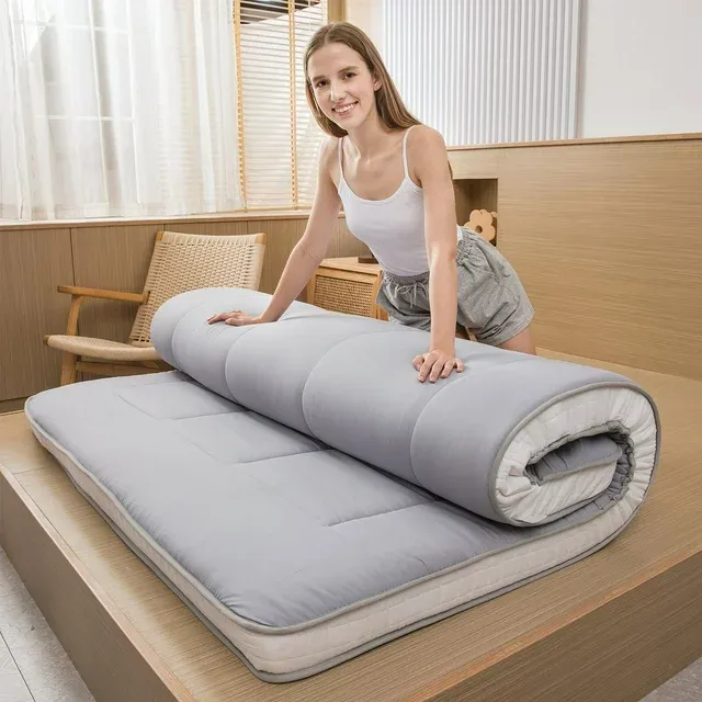 Photo 1 of  Mattress, Padded Japanese Floor Mattress Topper, Folding Sleeping Pad, Grey, Queen