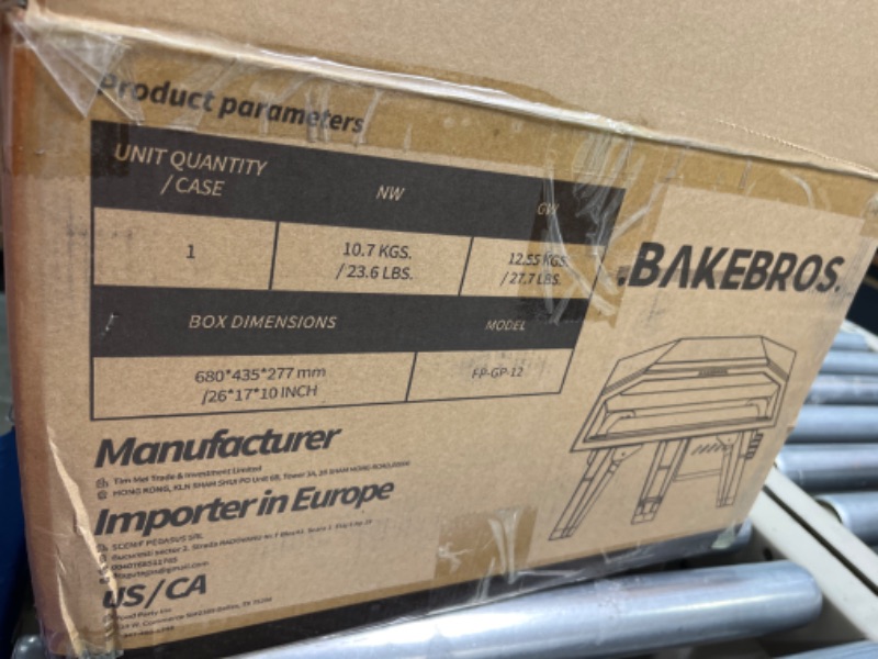 Photo 1 of Bakebros Outdoor Pizza Oven (Titan Gray) Portable Gas-Fired Outside Ovens with Pizzas Peel, Stone, Built-in Infrared Thermometer, Recipe and Carry Cover Bag 12"