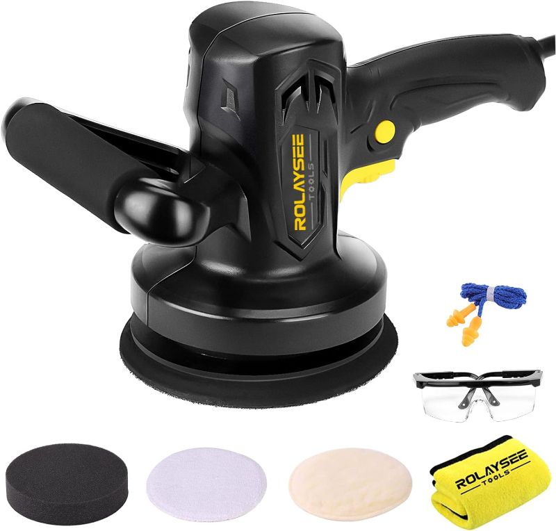 Photo 1 of 6-Inch Random Orbital Waxer Polisher, Variable Speed Buffer Machine Kit with 3 Buffing and Polishing Bonnets, Electric Buffer Polisher for Car Detailing and...
