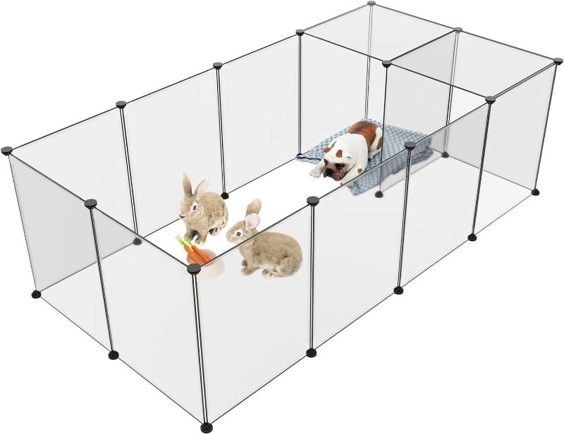 Photo 1 of **USED** Puppy Playpen Portable Small Animals Playpen, Pet Playpen Yard Fence for Guinea Pigs, Bunny, Ferrets, Mice, Hamsters, Hedgehogs, Puppies, Turtles
