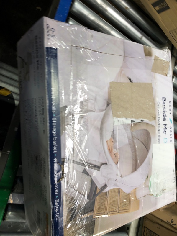 Photo 1 of Baby Delight Beside Me Doze Deluxe Baby Bassinet, Bedside Sleeper, Foldable, Removeable Canopy, Pebble Grey