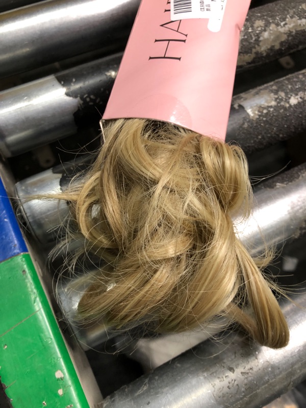 Photo 1 of CJL HAIR Claw Clip Short Ponytail Hair Extensions Bendable Metals Messy Bun Hair piece Wavy Curly Fake Hairpieces (Dirty Blonde, 12 inch) Dirty Blonde Curly,12 Inch