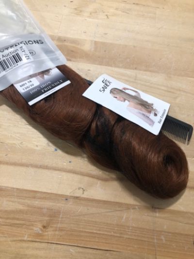 Photo 1 of **USED** SARLA Invisible Wire Hair Extensions Synthetic Wavy Curly Hairpiece Long 18 Inch Adjustable Transparent Headband for Women Copper Red 18 Inch (Pack of 1) Copper Red