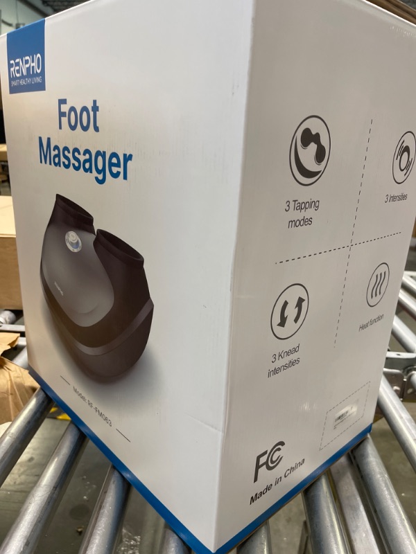 Photo 1 of RENPHO Foot Massager Machine with Heat, Shiatsu Deep Kneading, Multi-Level Settings, Delivers Relief for Tired Muscles and Plantar Fasciitis, Fits Feet Up to Men Size 12,Brown