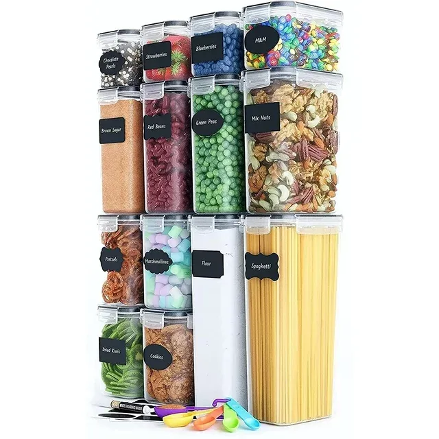 Photo 1 of Airtight Food Storage Containers with Lids 14 PC - Plastic Kitchen Storage Containers for Pantry Organization and Storage - Cereal, Rice, Pasta, Flour and Sugar Containers