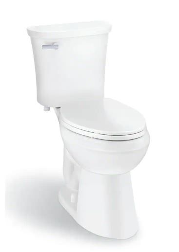 Photo 1 of Power Flush 2-Piece 1.28 GPF Single Flush Elongated Toilet in White with Slow-Close Seat Included