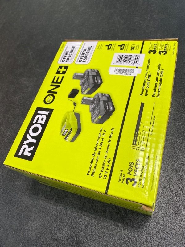 Photo 3 of generic1 Ryobi ONE+ 18V Lithium-Ion 4.0 Ah Battery (2-Pack) and Charger Kit, 1 (PSK006) 3