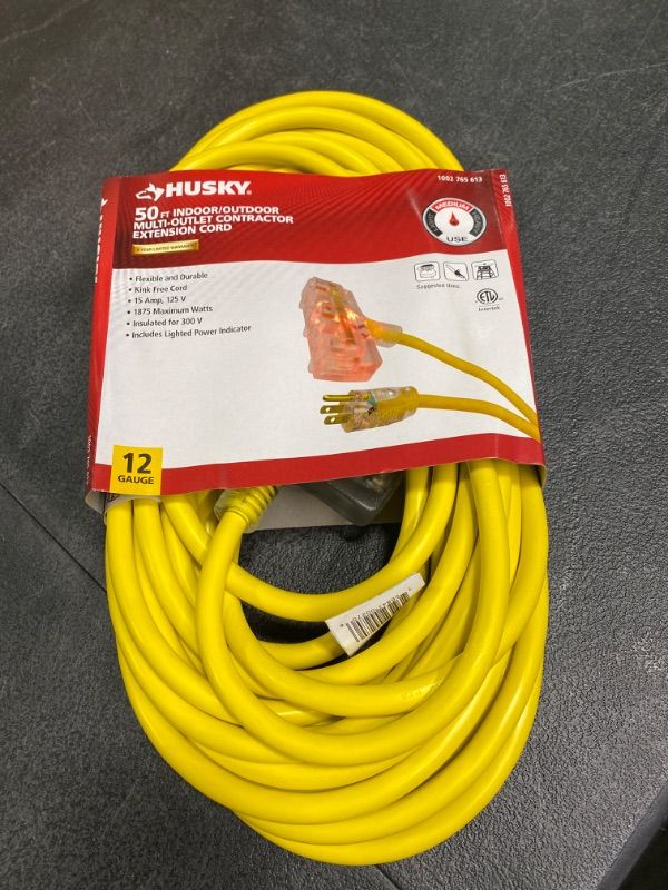 Photo 1 of HUSKY 50 ft. 12/3 Extension Cord