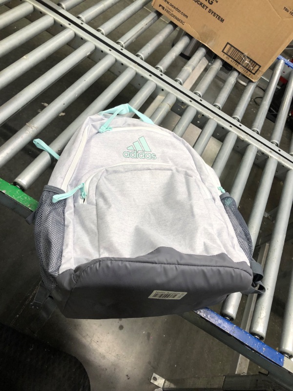 Photo 2 of adidas Adaptive Backpack, Jersey White/Semi Flash Aqua Blue, One Size One Size Jersey White/Semi Flash Aqua Blue