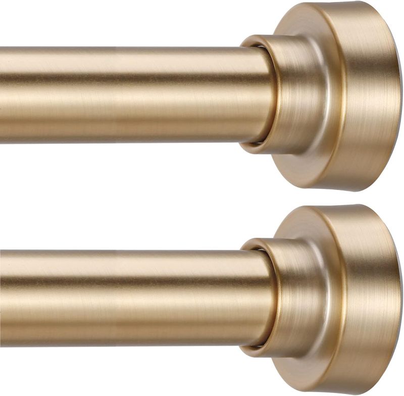 Photo 1 of 2 Pack Tension Rods - No Drill, Non-Slip Spring Tension Rods for Window & Closet & Door, 30 to 48 inches(2.5-4ft), Closet Rod Stainless Steel, Warm Gold
