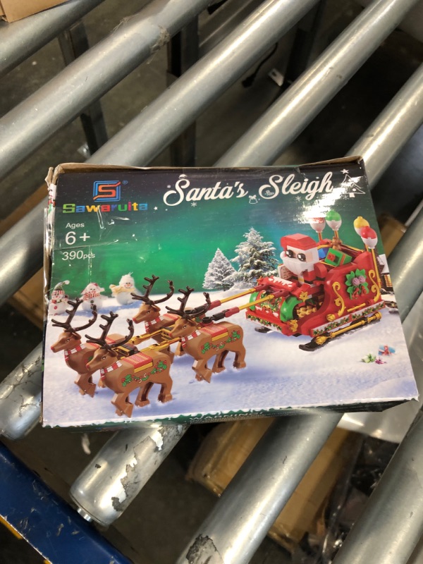 Photo 1 of Christmas Santa's Sleigh Building Sets,Santa Claus and Christmas Reindeer Figures Building Blocks Bricks Set Toys for Kids Ages 6+,Suitable for Christmas and Birthday Gifts