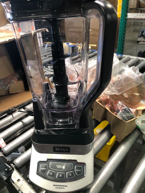 Photo 1 of ***DAMAGED*** (VIEW ALL PHOTOS)**Ninja BL660 Professional Compact Smoothie & Food Processing Blender, 1100-Watts, 3 Functions for Frozen Drinks, Smoothies, Sauces, & More, 72-oz.* Pitcher, (2) 16-oz. To-Go Cups & Spout Lids, Gray 1100 Watts with Single Se