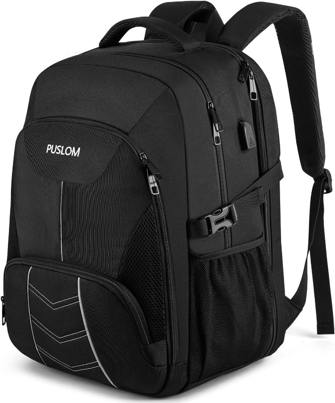 Photo 1 of Extra Large Backpack for Men 55L,18.4Inch Travel Laptop Backpack with USB Charging Port Business Flight Approved Carry On Backpack,TSA Big Capacity Heavy Duty Computer Bag College Bookbag,Black