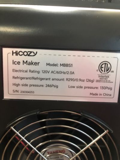 Photo 7 of **USED NOT COMPLETE FOR PARTS*** HiCOZY Dual-Mode Nugget Ice Maker Countertop, Compact Crushed Ice Maker, Produce Ice in 5 Mins, 55LB Per Day, Self-Cleaning and Automatic Water Refill, Suitable for Home, Office, Party, Bar (Black) Standard Black-Dual Mode