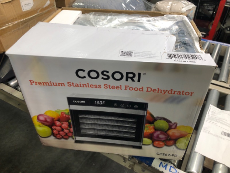 Photo 2 of ***DAMAGED***COSORI Food Dehydrator (50 Recipes) for Jerky, Vegetables Fruit, Meat, Dog Treats, Herbs, and Yogurt, Dryer Machine with Temperature Control, 6 Stainless Steel Trays, Rear-Mounted Fan, Silver 6 trays Dehydrator Machine (silver)