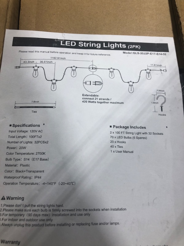 Photo 2 of 2 PACK OUTDOOR LED LIGHTS TDLOL
