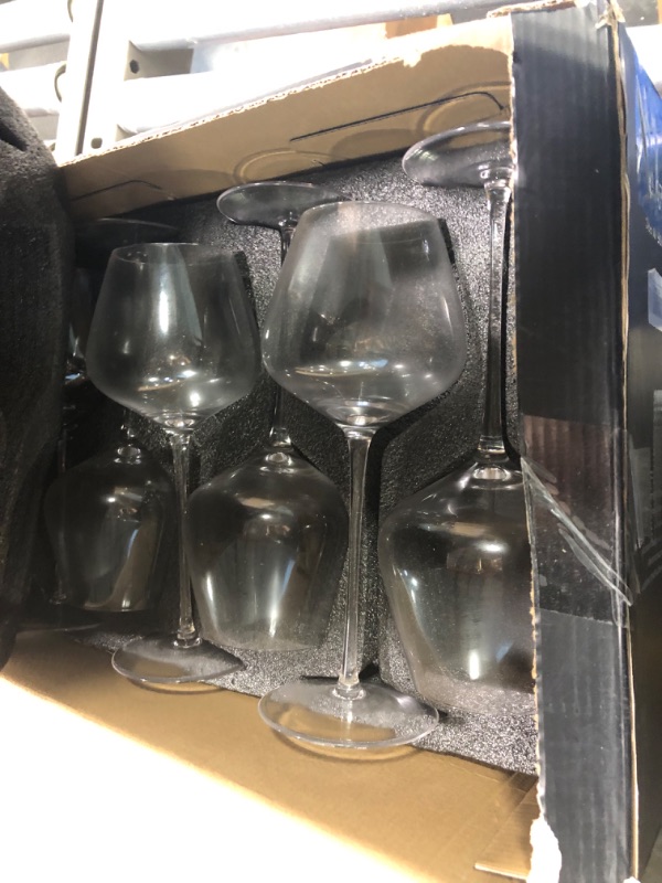 Photo 3 of ACHEER 24 oz Crystal Red Wine Glasses Set of 6, Italian Style Hand Blown Burgundy Glasses, Long Stem, Large,Gift Box 24Oz SET OF 6