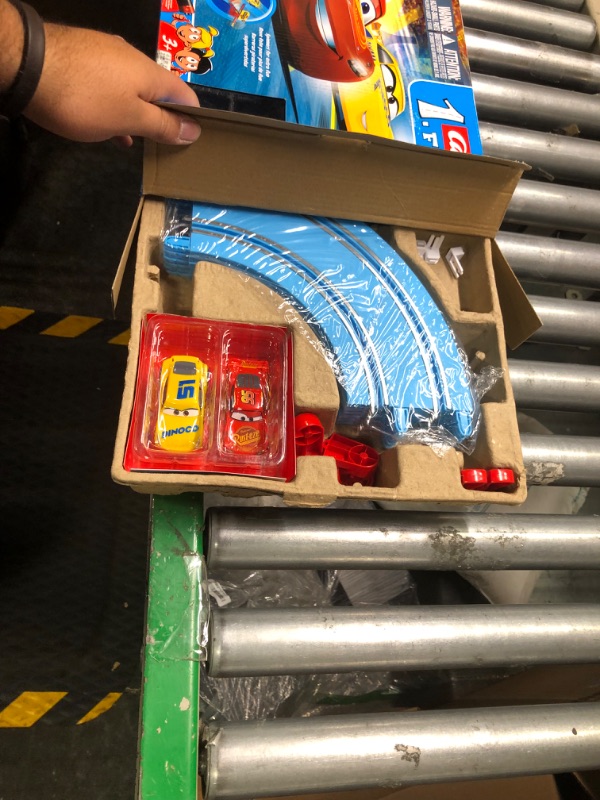 Photo 1 of Carrera First Disney/Pixar Cars - Slot Car Race Track - Includes 2 Cars: Lightning McQueen and Dinoco Cruz - Battery-Powered Beginner Racing Set for Kids Ages 3 Years and Up Disney Cars w/ Spinners