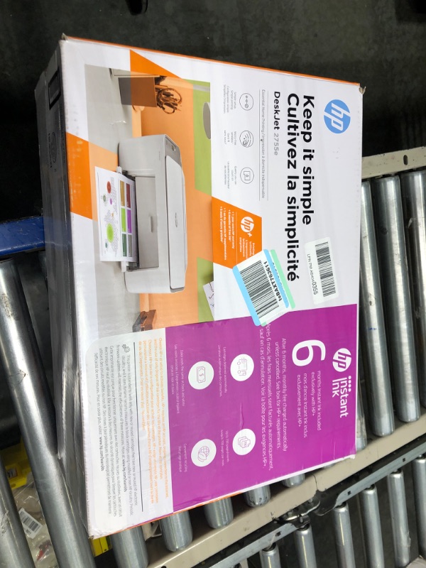 Photo 2 of HP DeskJet 2755e Wireless Color All-in-One Printer with bonus 6 months Instant Ink (26K67A), white