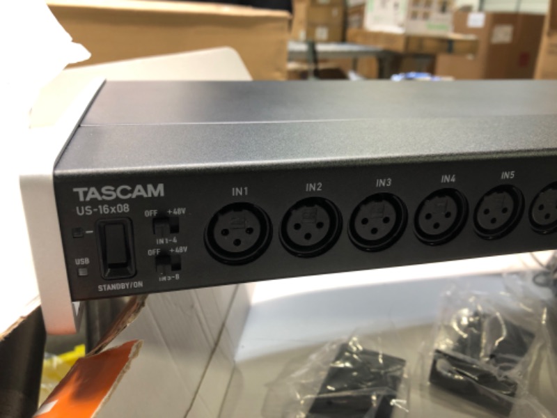 Photo 4 of Tascam US-16x08 Rackmount USB Audio/MIDI Interface for Recording, Drum Recording, 8 XLR/8 1/4" Inputs, 8 Outputs, Control Software,Black