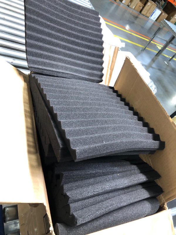 Photo 2 of Acoustic Panels Studio Soundproofing Foam Wedge Tiles, SET Black 12 "X 12 "X1" 