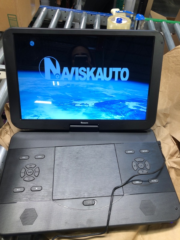 Photo 3 of NAVISKAUTO 17.5" Portable Blu-Ray DVD Player with 15.4" 1920X1080 HD Large Screen, 4000mAh Rechargeable Battery, Support HDMI in/Out, USB/SD Card Reader, MP4 Video Playback