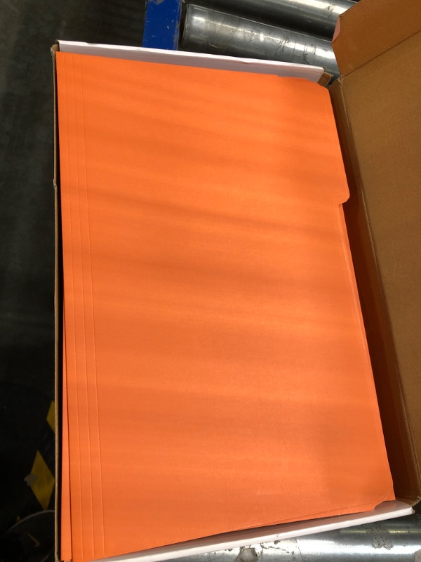 Photo 3 of Blue Summit Supplies Orange File Folders, 1/3 Cut Tab, Legal Size, Great for Organizing and Easy File Storage, 100 Per Box