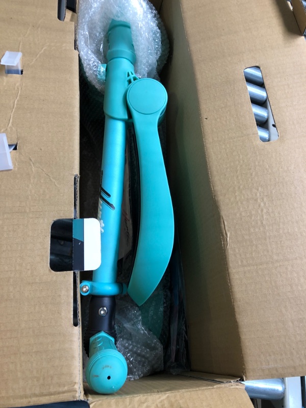 Photo 1 of 3 Wheeled Scooter for Kids - Stand & Cruise Child/Toddlers Toy Folding Kick Scooters w/Adjustable Height, Anti-Slip Deck, Flashing Wheel Lights, for Boys/Girls 2-12 Year Old - Hurtle HURFS56 Teal