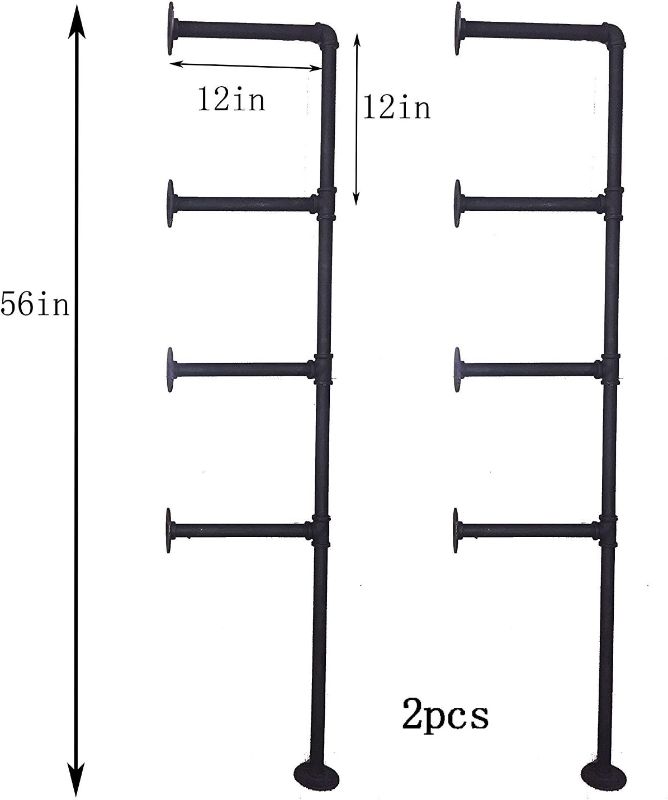 Photo 1 of WGX Design For You Industrial Retro Wall Mount Iron Pipe Shelf Hung Bracket Diy Storage Shelving Bookshelf (2 pcs)