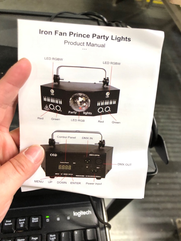 Photo 1 of Party Lights+Disco Ball Light,3 in 1 DJ Stage Strobe Lighting Support DMX 512 Sound Activated with Remote Control for Parties Xmas Club Bar Birthday Home Decoration
