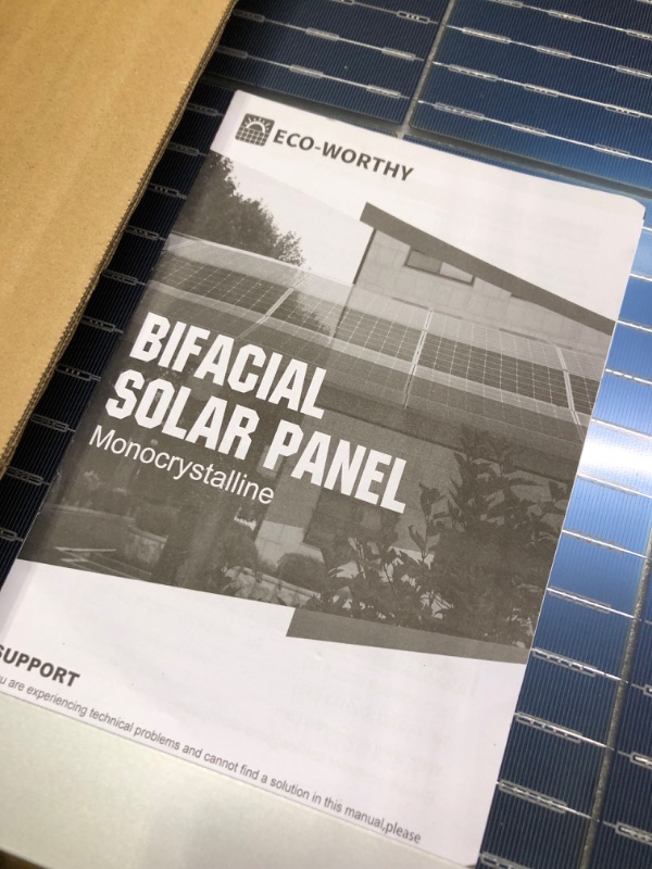 Photo 6 of ECO-WORTHY Bifacial 195 Watt 12 Volt Solar Panel Monocrystalline Rigid High-Efficiency PV Module Power Charger for Sunsheds, Canopies, RVs, Farms and Other Off-Grid Applications 195W Bifacial Solar Panel