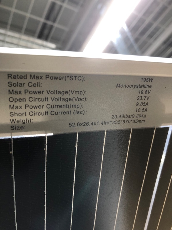 Photo 5 of ECO-WORTHY Bifacial 195 Watt 12 Volt Solar Panel Monocrystalline Rigid High-Efficiency PV Module Power Charger for Sunsheds, Canopies, RVs, Farms and Other Off-Grid Applications 195W Bifacial Solar Panel