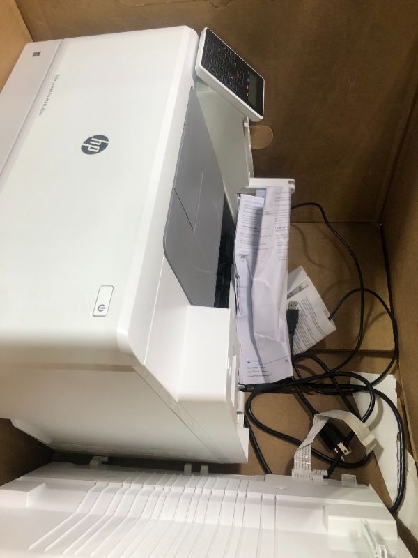 Photo 4 of HP Color LaserJet Pro MFP 4301fdw Wireless Printer, Print, scan, copy, fax, Fast speeds, Easy setup, Mobile printing, Advanced security, Best-for-small teams, white, 16.6 x 17.1 x 15.1 in New version