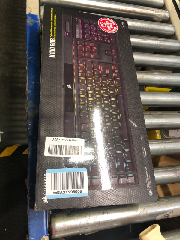 Photo 2 of Corsair K100 RGB Optical-Mechanical Gaming Keyboard - Corsair OPX RGB Optical-Mechanical Keyswitches - AXON Hyper-Processing Technology for 4X Faster Throughput - 44-Zone RGB LightEdge Optical Gaming Keyboard