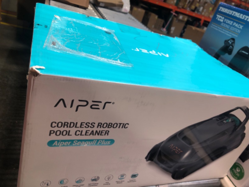 Photo 2 of (2023 Upgrade) AIPER Seagull Plus Cordless Pool Vacuum, Robotic Pool Cleaner Lasts 110 Min, Stronger Power Suction, LED Indicator, Ideal for Above/In-Ground Flat Pools up to 60 Feet