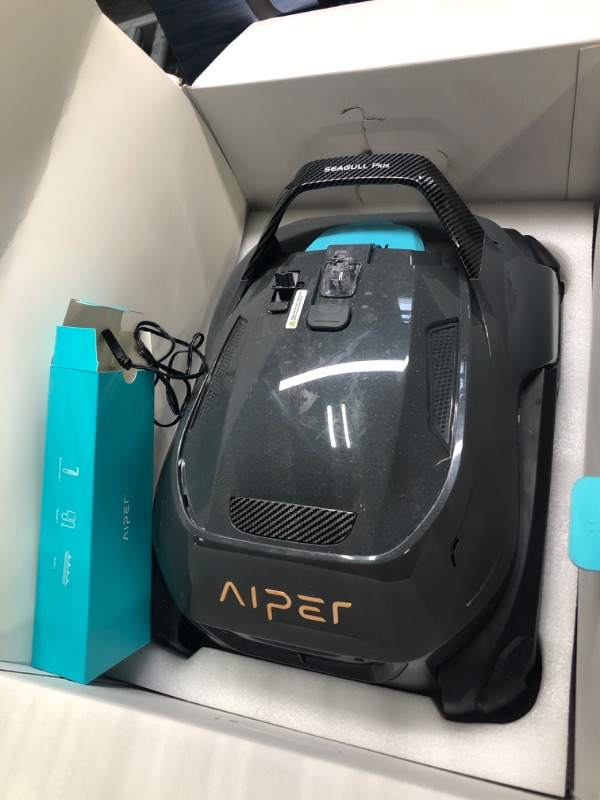 Photo 3 of (2023 Upgrade) AIPER Seagull Plus Cordless Pool Vacuum, Robotic Pool Cleaner Lasts 110 Min, Stronger Power Suction, LED Indicator, Ideal for Above/In-Ground Flat Pools up to 60 Feet