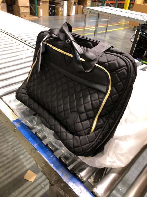 Photo 3 of BAGSMART 17.3 Inch Rolling Laptop Bag Women Men,Rolling Briefcase for Women with Wheels,Rolling Computer Bags Laptop Case for Work Travel Business,Quilted Black