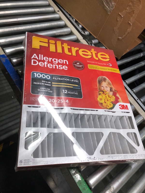 Photo 3 of (20x25x4) Filtrete Allergen Reduction Deep Pleat Air Filter - 4-Pack