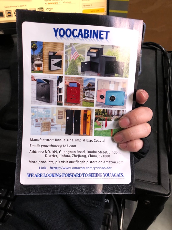 Photo 1 of Ydocabinit Mailbox Wall Mount,Large Capacity Locking Mailbox for Outside,Galvanized Steel Cover and Rust-Proof Metal Post Box with Newspaper Holder,14.6"x14.6"x4.3" Grey, MD002-2G 002-2-dark Grey