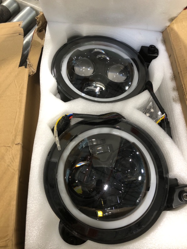 Photo 1 of Auxbeam 2023 Upgraded 9 Inch LED Headlights with Halo Ring DRL & Turn Signal, Compatible with Jeep Wrangler JL Gladiator JT 2018-2023, Anti-glare High/Low Beam Round Headlight