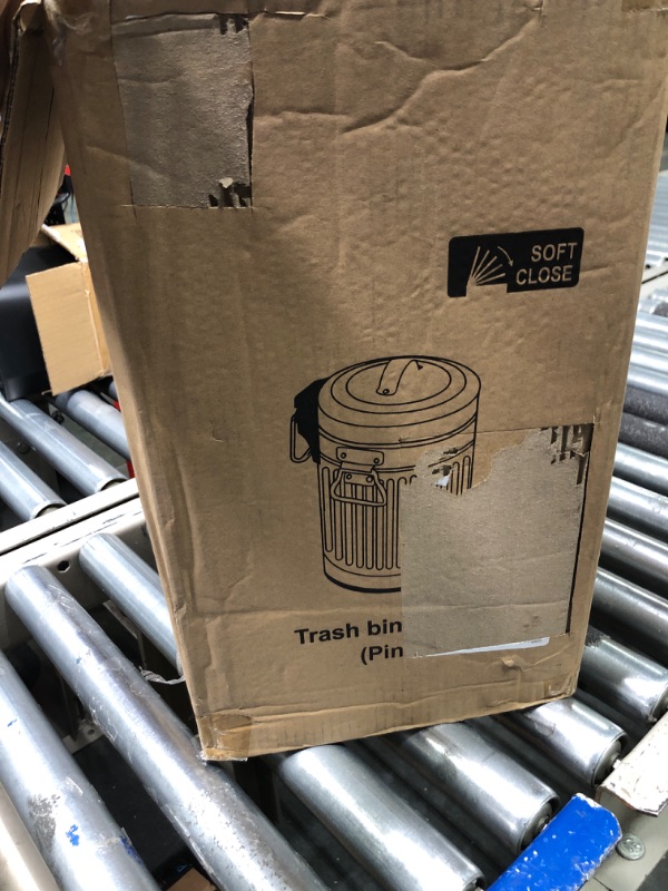 Photo 1 of Bathroom Trash Can, Vintage Metal Garbage Bin for Kitchen, Bedroom, Living Room with Soft Close Lid, Farmhouse Retro Indoor Waste Basket with Foot Pedal, 3.17 Gallon/12 Liter, Round/Pink Round/Pink/12L