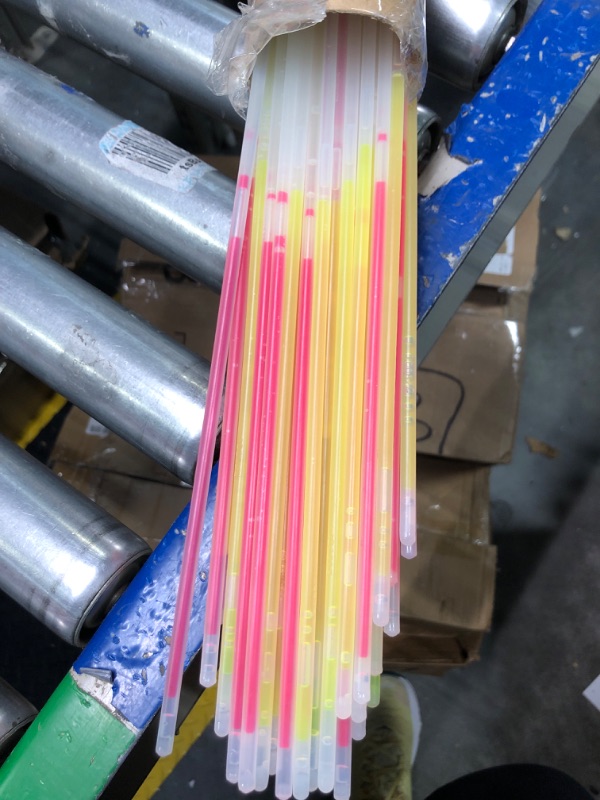 Photo 3 of **81/100 MISSING CONNECTORS** Glow Sticks Bulk 100ct 22'' Glow Necklaces with Connectors, for Party Festivals Raves Birthday Wedding Tricolor