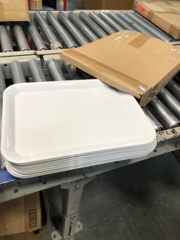 Photo 3 of 12 Pcs White Melamine Serving Trays Rectangular Tray Melamine Platter for Serving Food?15in?