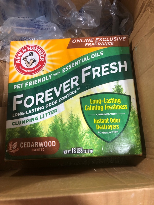 Photo 3 of Arm & Hammer Forever Fresh Clumping Cat Litter Cedarwood, MultiCat 18lb, Pet Friendly with Essential Oils