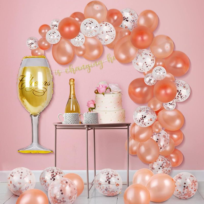 Photo 1 of 
Ultimate Rose Gold Bachelorette Party Decorations Set - Including Bride to Be Sash, Veil, Confetti Balloons, Banner, Fringe Curtain